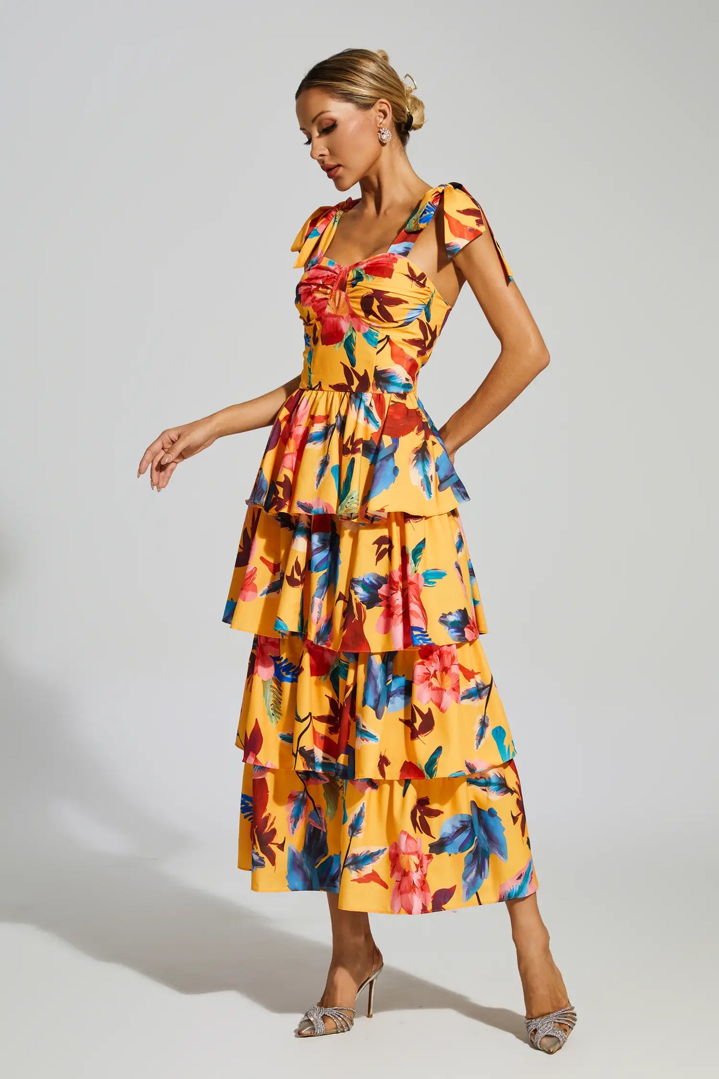 Donne Floral Tiered Slip Dress