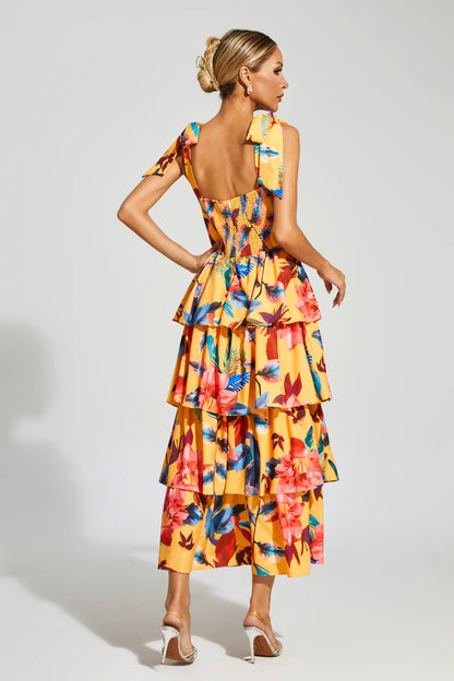 Donne Floral Tiered Slip Dress