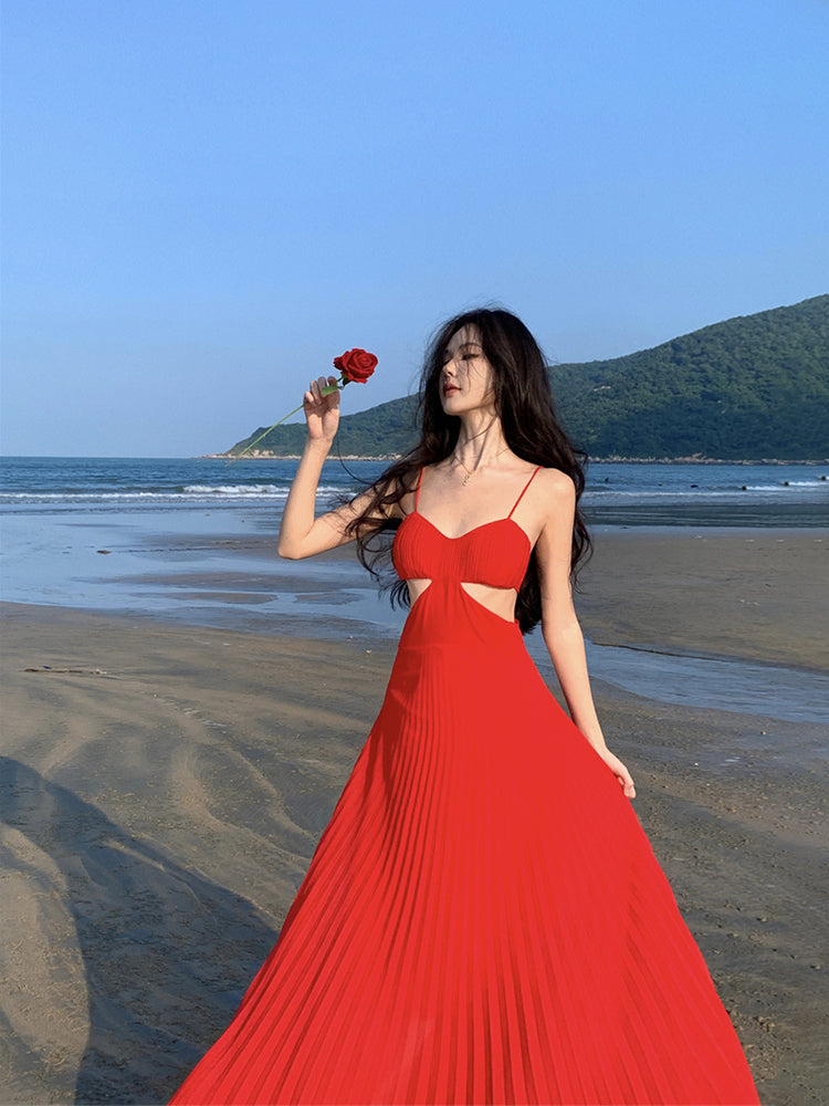 Dopamine Yellow Spaghetti Strap Maxi Dress Sexy Backless Vacation Outfit