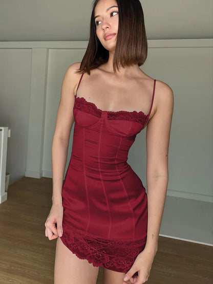 Sleeveless Lace Patchwork Bodycon Vacation Dress