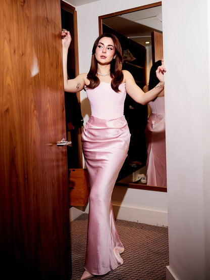 Velvet Sera Tube Corset Ruched Maxi Dress