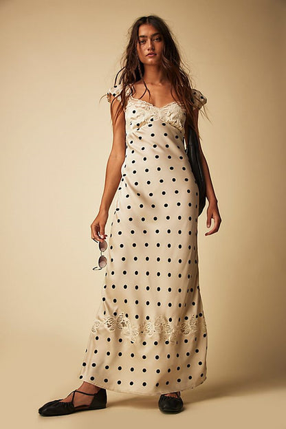 Edwina Butterfly Polka Dots Maxi Dress
