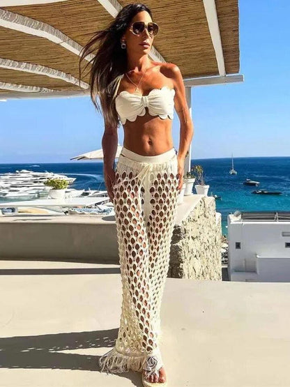 Bralette Top & Crochet Pant Coord Set