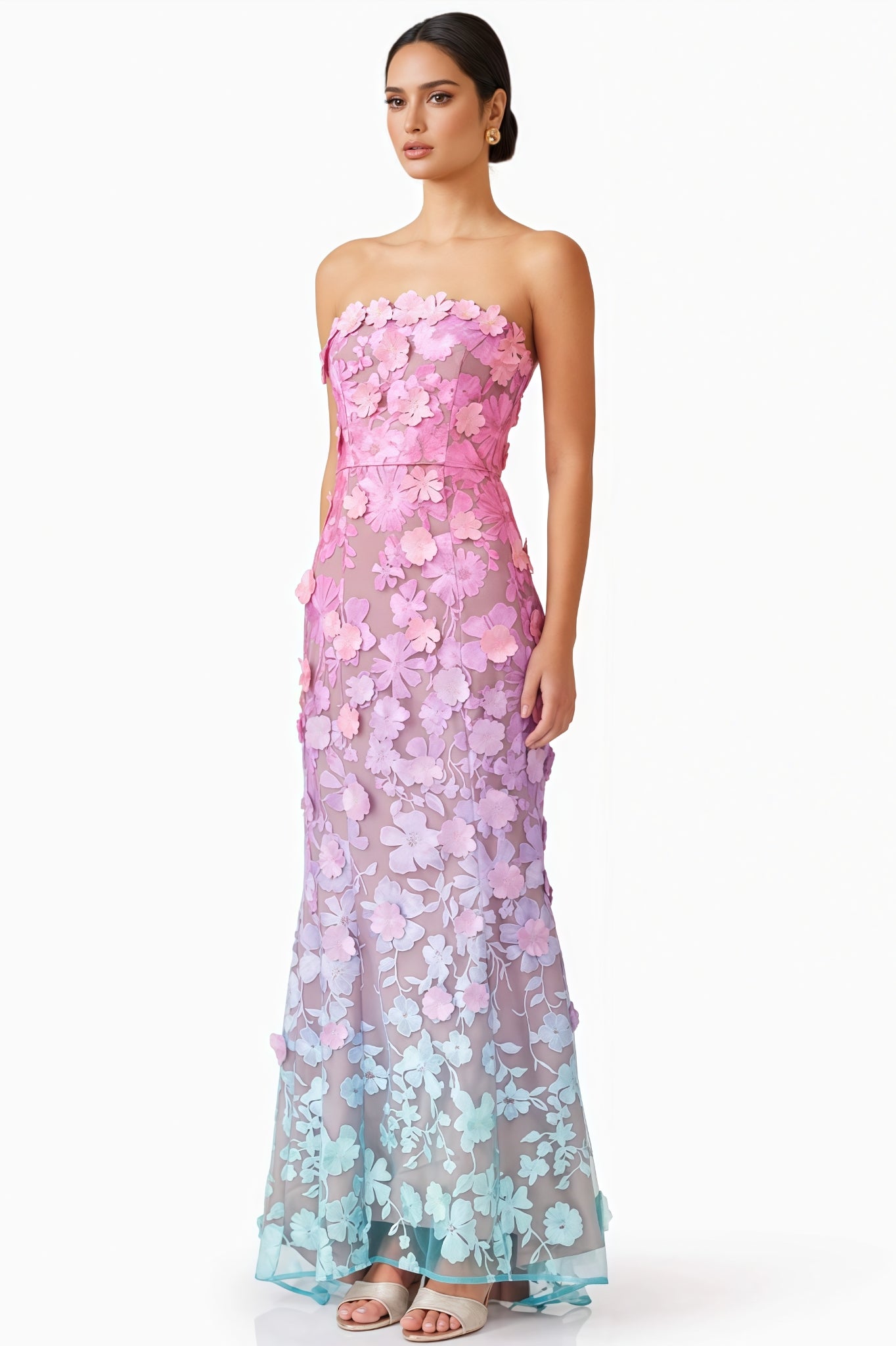 Katelyn Embroidered 3D Floral Maxi Dress