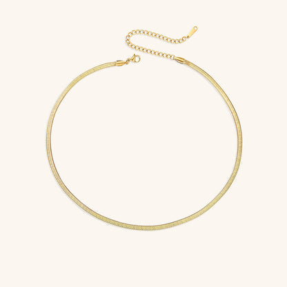 Sleek Grace - Gold Herringbone Necklace