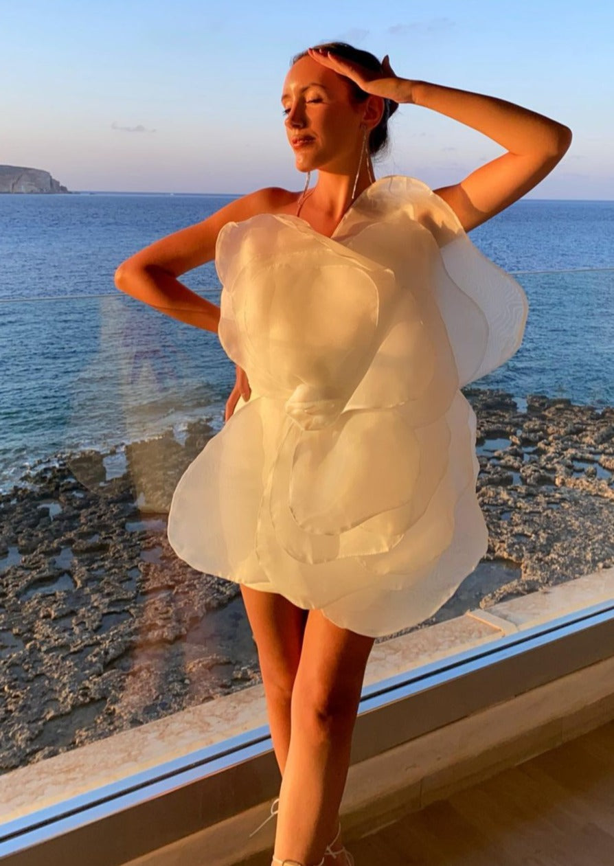 Bianca | Flower One Shoulder Mini Dress