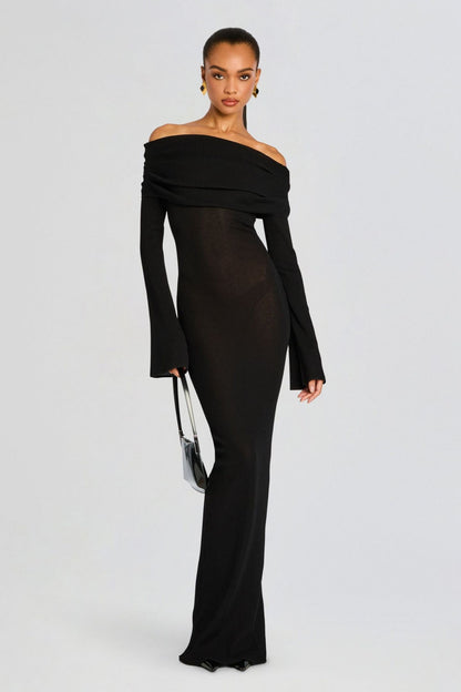 Liz Off Shoulder Maxi Knit Dress
