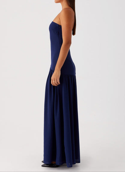 Antonella Strapless Maxi Dress - Navy