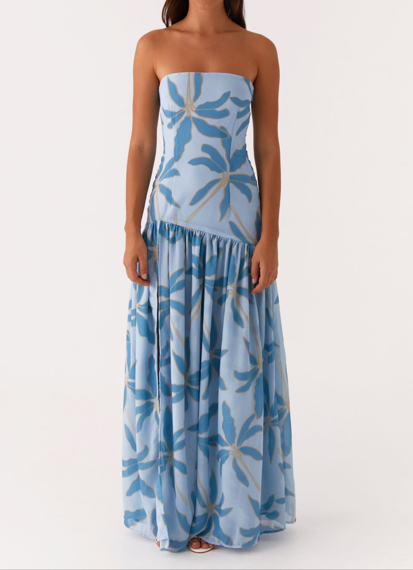 Nicia Strapless Maxi Dress - Opulent Blue