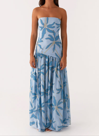 Nicia Strapless Maxi Dress - Opulent Blue