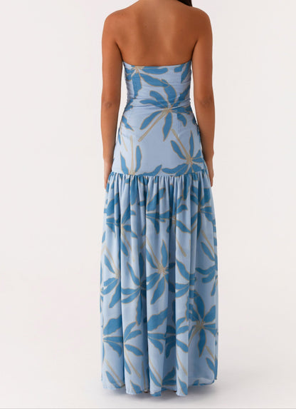 Nicia Strapless Maxi Dress - Opulent Blue