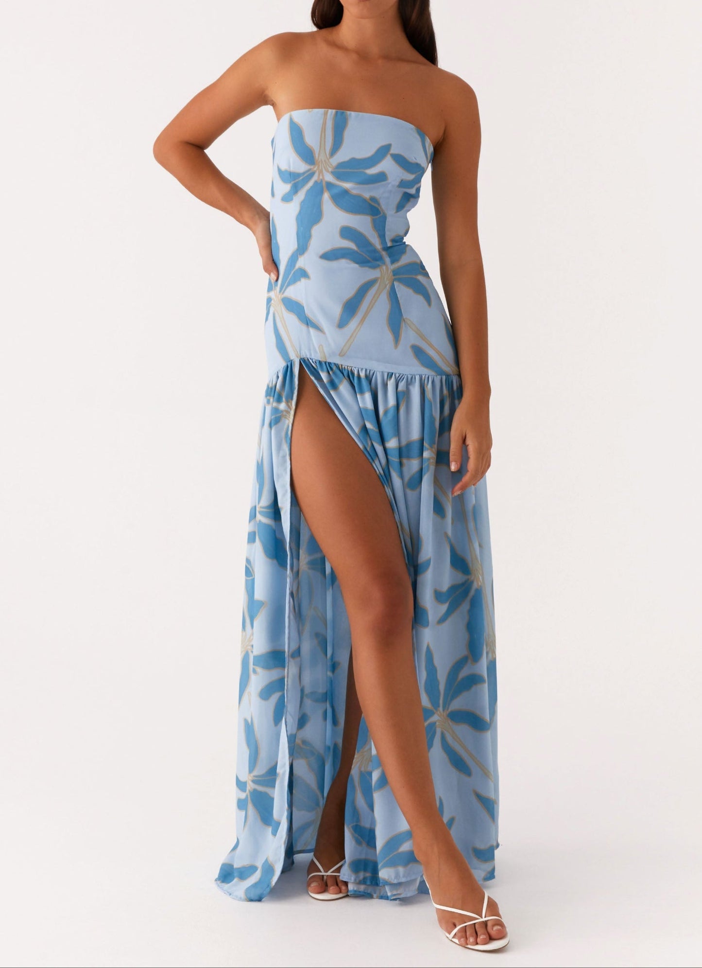 Nicia Strapless Maxi Dress - Opulent Blue