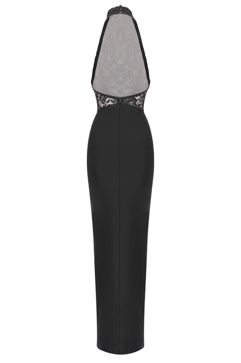 Eileen Halter Lace Ruched Maxi Dress