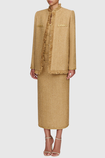 Elborno Gold Sequin Embellished Jacket