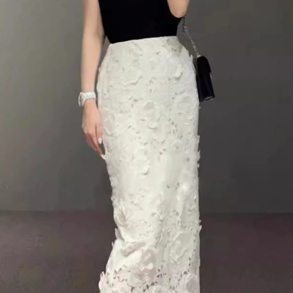 Elegant Lace Pencil Skirt for Women Work Cocktail Party