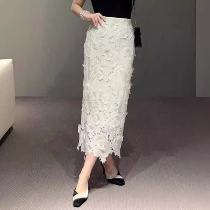 Elegant Lace Pencil Skirt for Women Work Cocktail Party