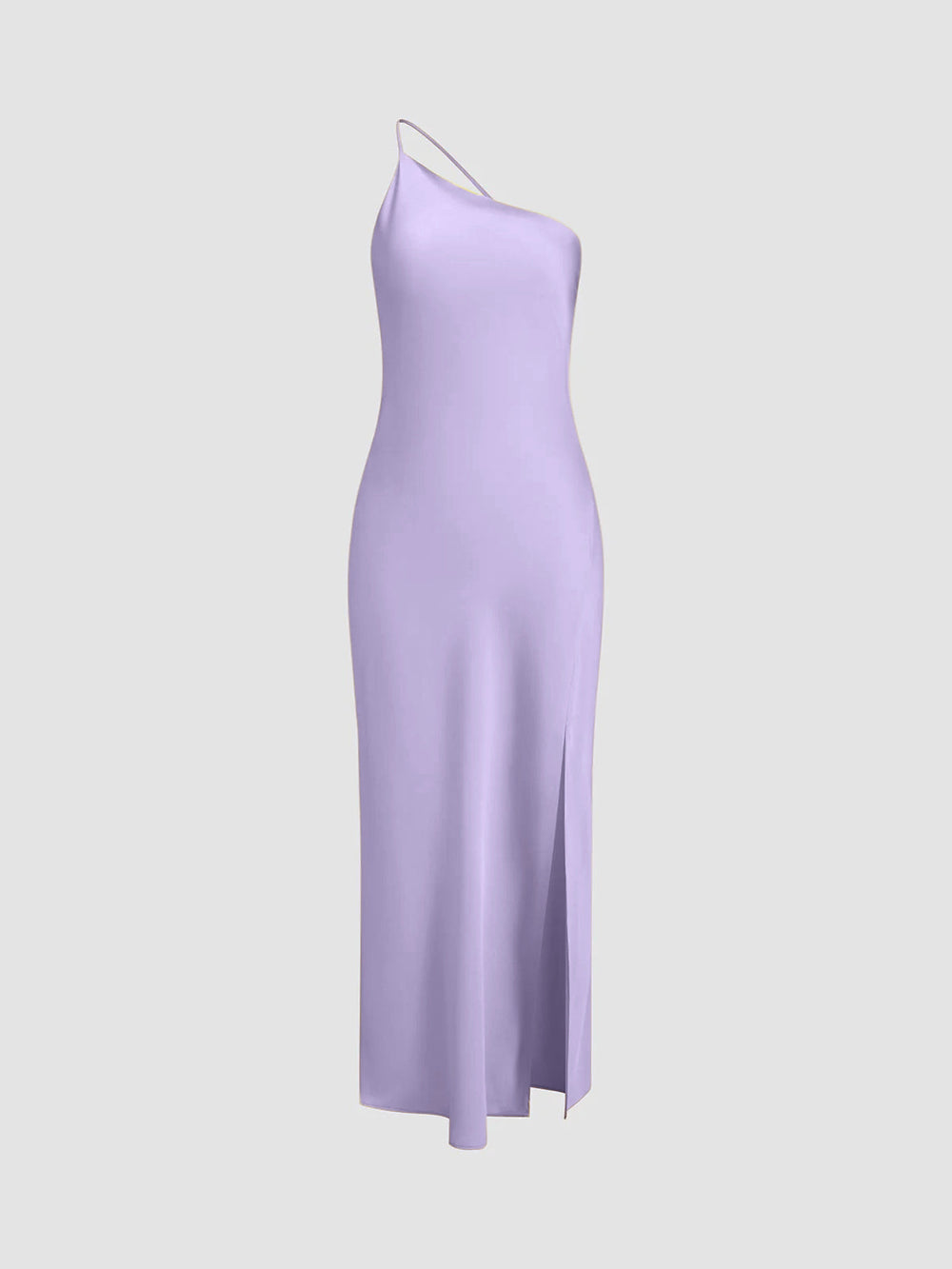 Elegant Open Back Satin Maxi Dress with Side Split – Long Sleeve Formal Dress for Women