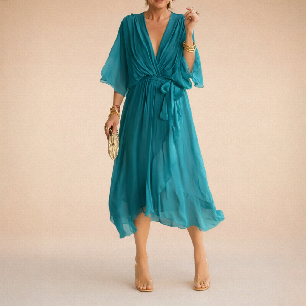 Elowen | V-Neck Chiffon Dress