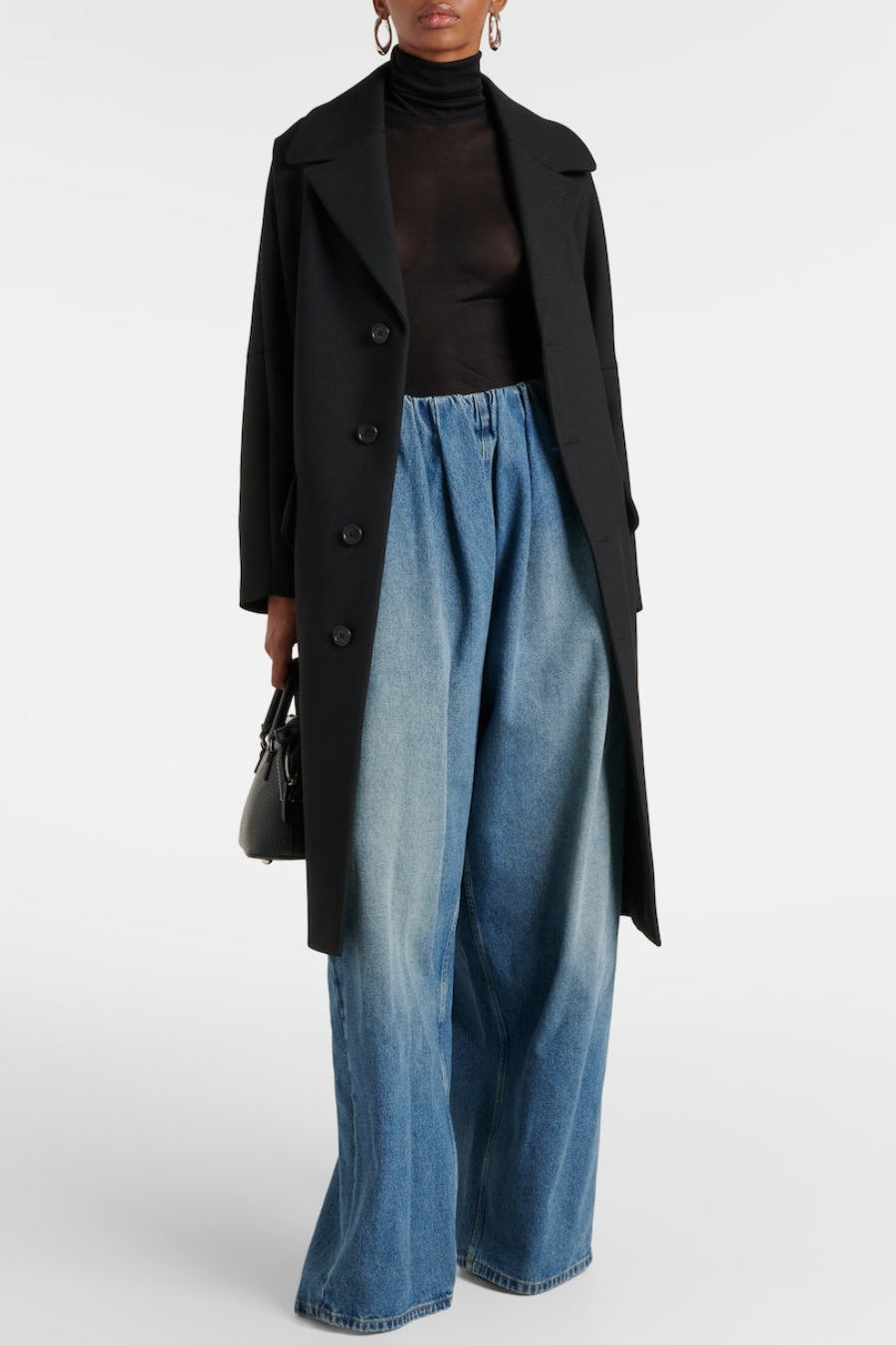 Emryn Ruched Wide-leg Jeans