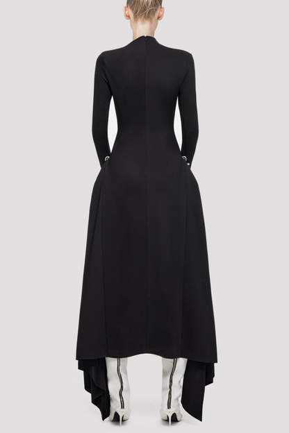 Eorkone Symmetric Draped Maxi Dress - Black