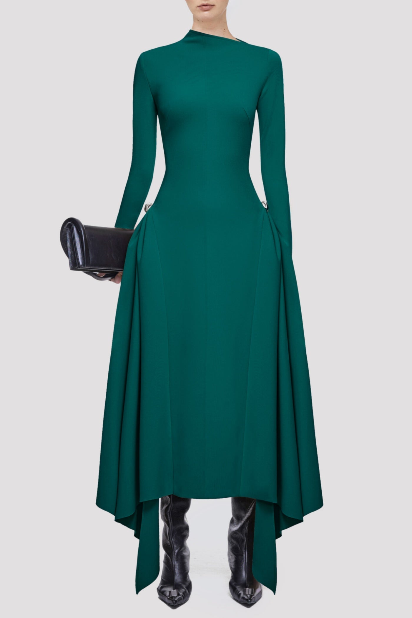 Eorkone Symmetric Draped Maxi Dress - Green