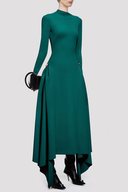 Eorkone Symmetric Draped Maxi Dress - Green