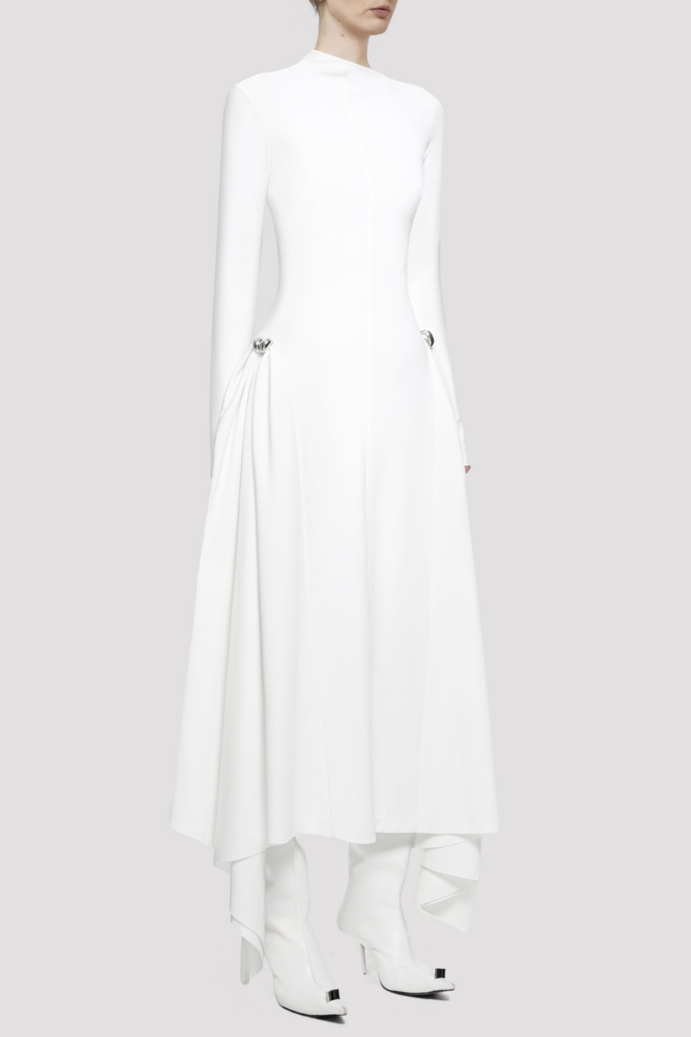 Eorkone Symmetric Draped Maxi Dress - White