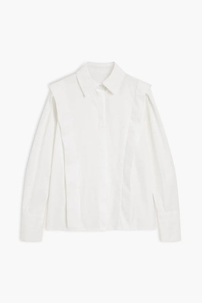 Erily Solid White Button Down Shirt