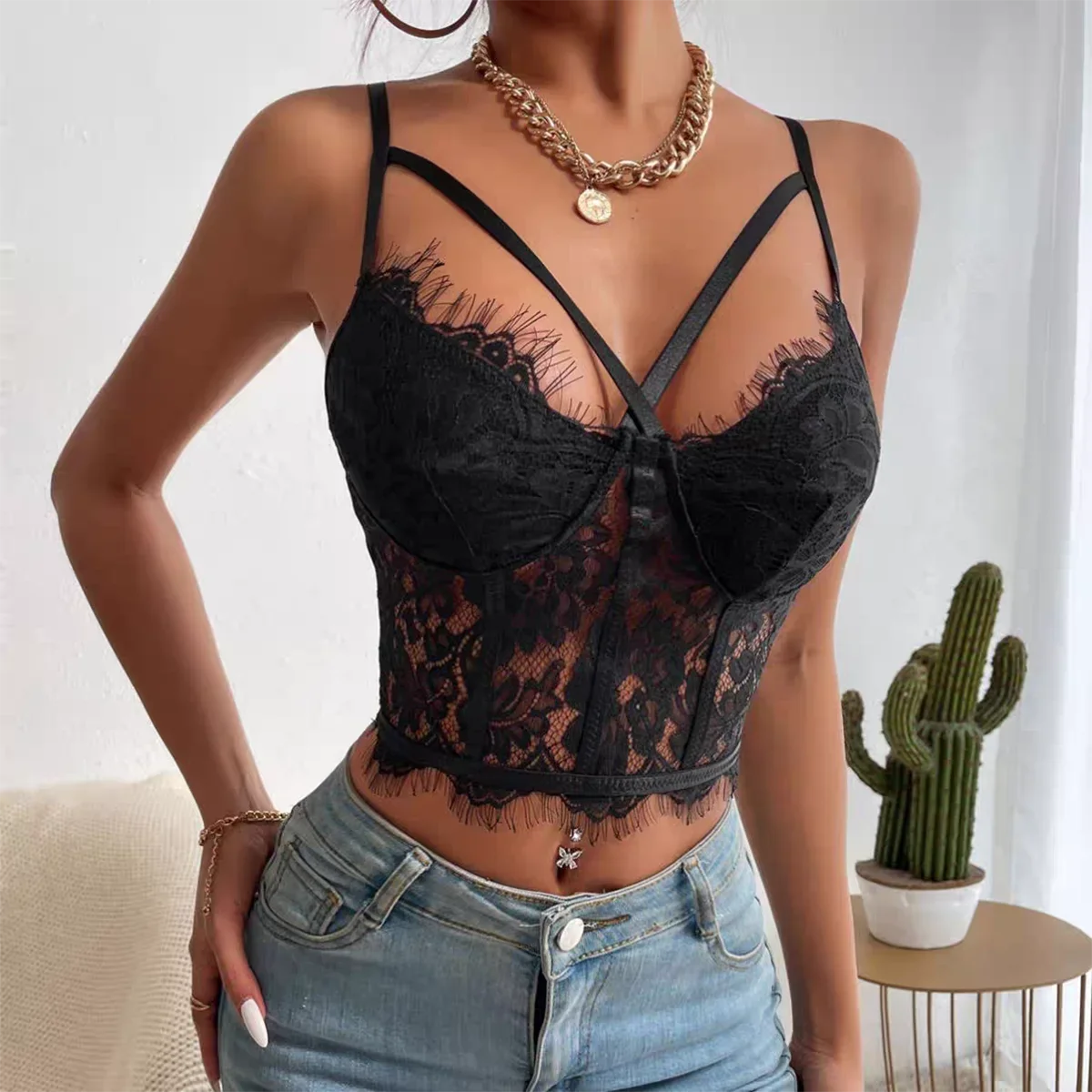 Lace Perspective Spice Girls Halter Corset Top