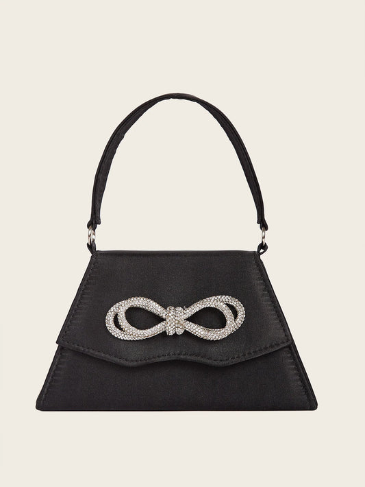 Elegant Silk Rhinestone Bow Wedding Clutch Bag