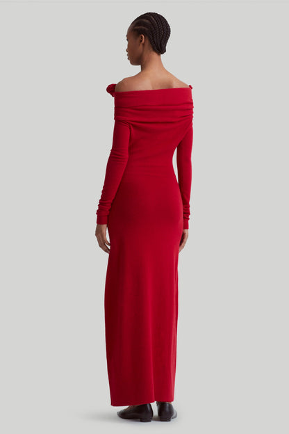 Evelyn Floral Applique One Shoulder Maxi Dress