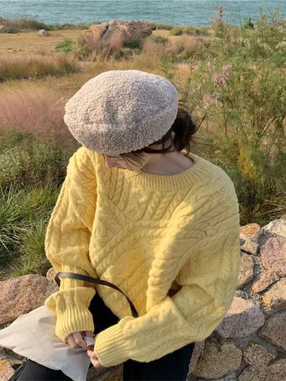 Vintage Pullover Cable Knit Sweater
