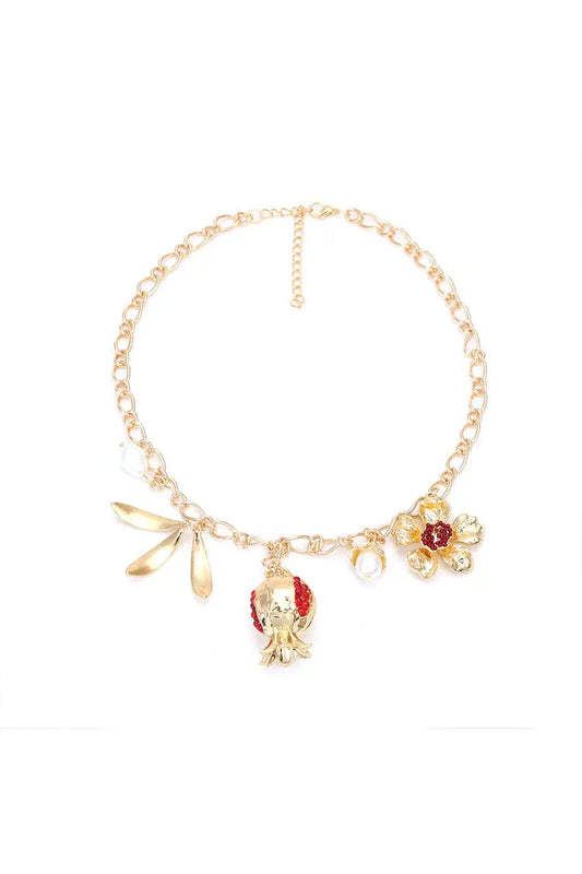 Faith Pomegranate Flower Necklace