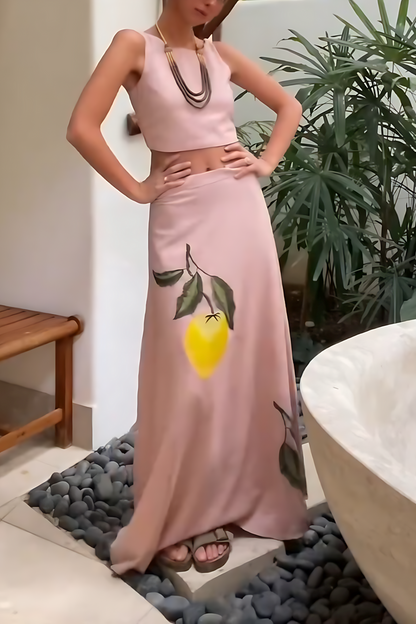 Falda Amalfi Print Skirt