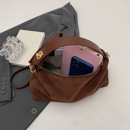 Autumn Winter Matte Suede Cow Leather Handbag