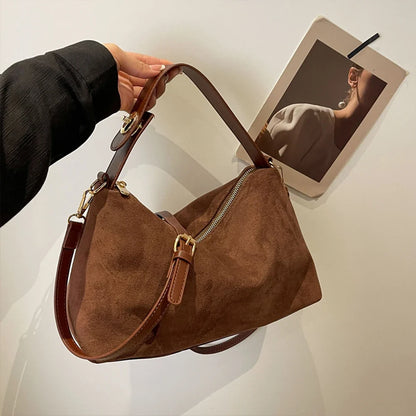 Autumn Winter Matte Suede Cow Leather Handbag