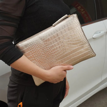 Crocodile Pattern Large Evening Wristlet