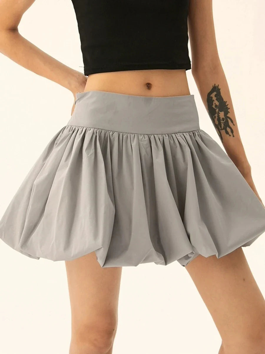 Elastic Waist Bubble Style Skirt