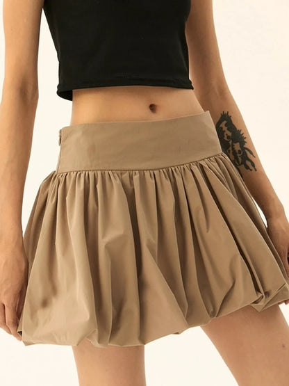 Elastic Waist Bubble Style Skirt