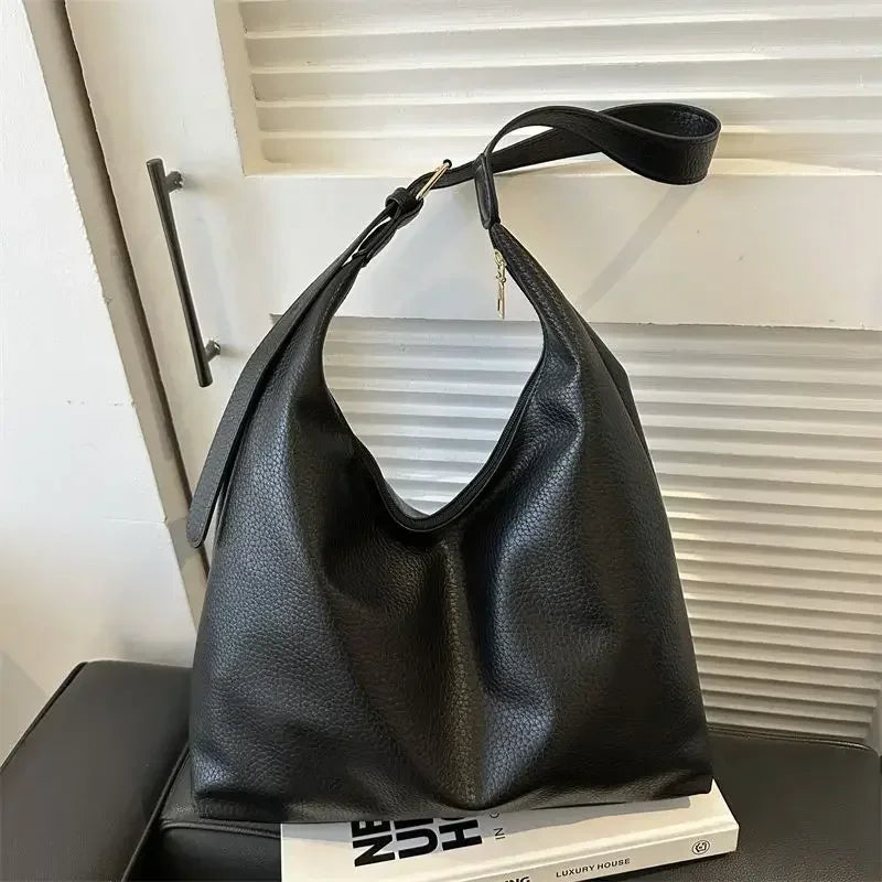Trendy Leather Tote Shoulder Bag