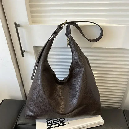 Trendy Leather Tote Shoulder Bag
