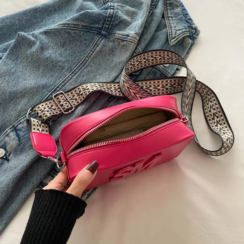 Fashion Leopard Print Letters Crossbody Bag