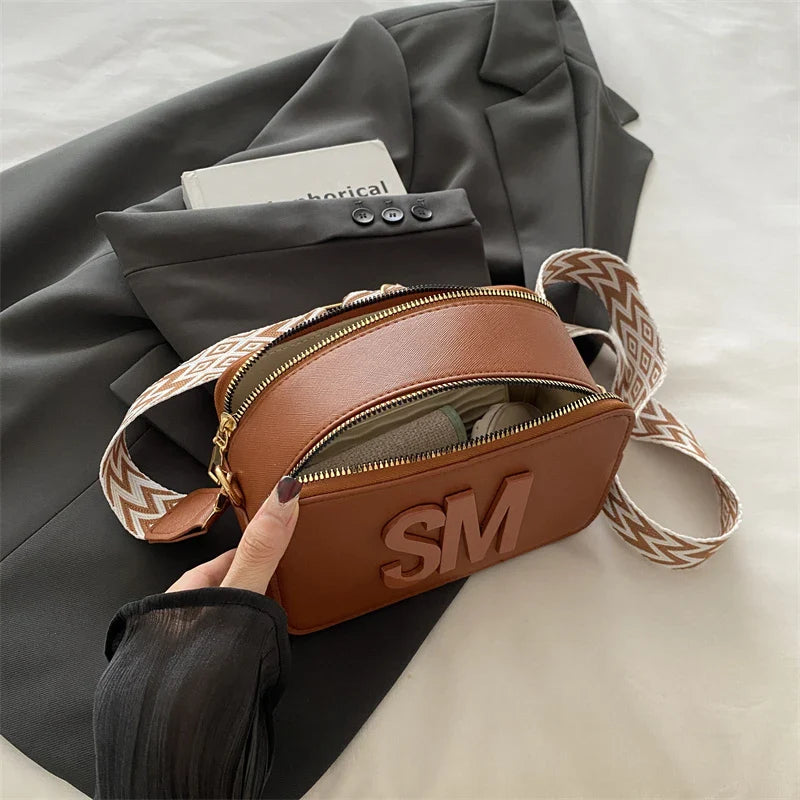 Fashion Leopard Print Letters Crossbody Bag