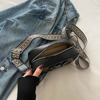 Fashion Leopard Print Letters Crossbody Bag