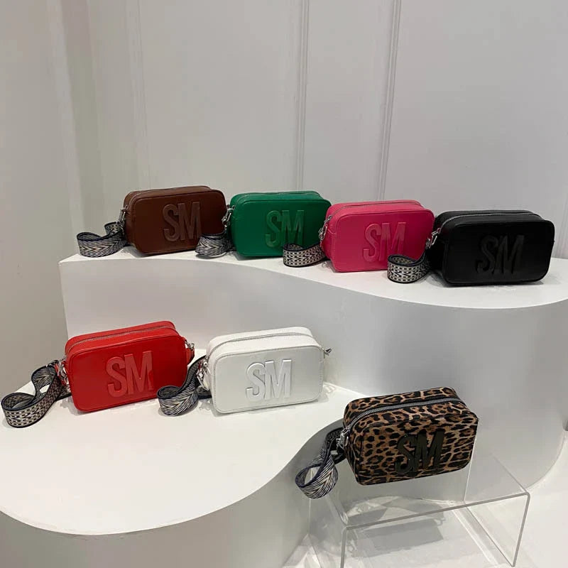 Fashion Leopard Print Letters Crossbody Bag