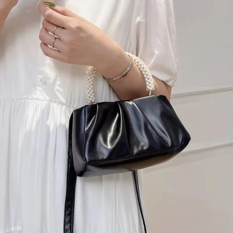 Pearl Handle Dinner Clutch Handbag