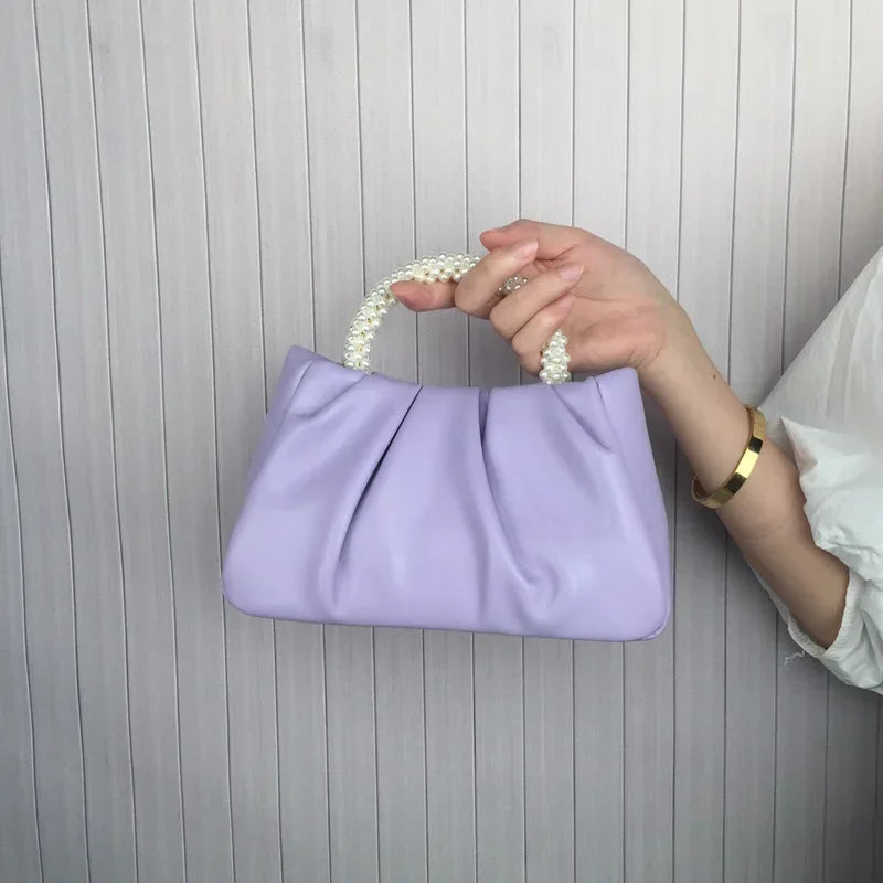 Pearl Handle Dinner Clutch Handbag