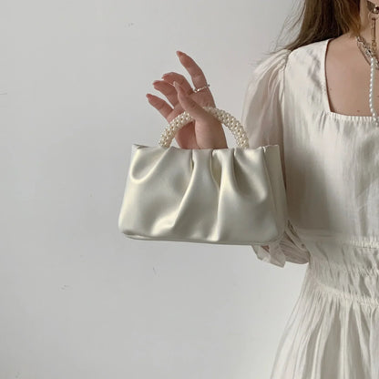 Pearl Handle Dinner Clutch Handbag