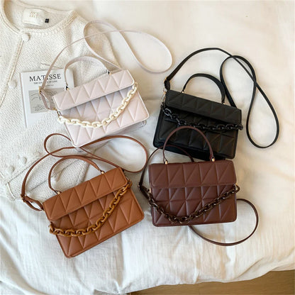 Plaid Chain Crossbody Bag Brand Designer