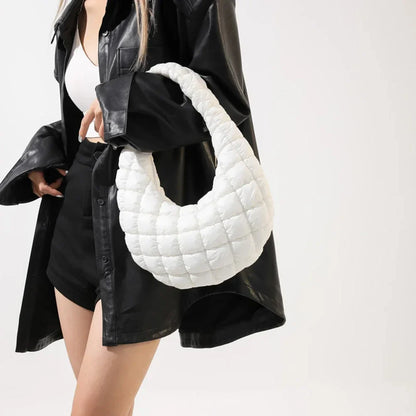 Fashion Quilted Puffer Cloud Pleated Shoulder Handbag